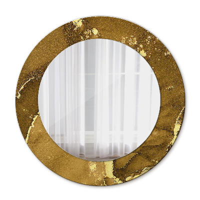Oglinda rotunda rama cu imprimeu Vârtejuri metalice