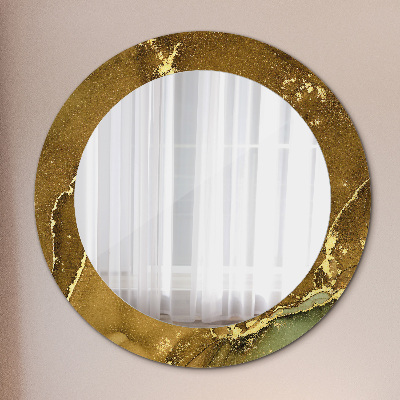 Oglinda rotunda rama cu imprimeu Vârtejuri metalice