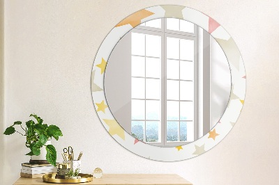 Oglinda rotunda rama cu imprimeu Stele pastelate