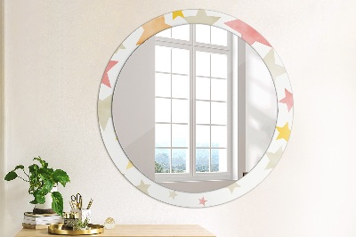 Oglinda rotunda rama cu imprimeu Stele pastelate