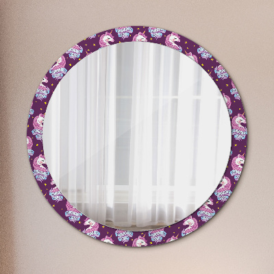 Oglinda rotunda imprimata Stele unicorn