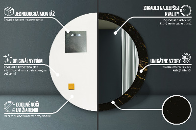 Oglinda rotunda imprimata Marmură neagră