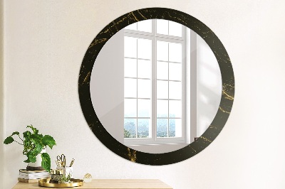 Oglinda rotunda imprimata Marmură neagră