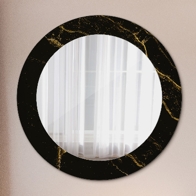 Oglinda rotunda imprimata Marmură neagră