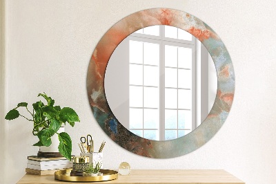 Oglinda rotunda imprimata Marmură onyx