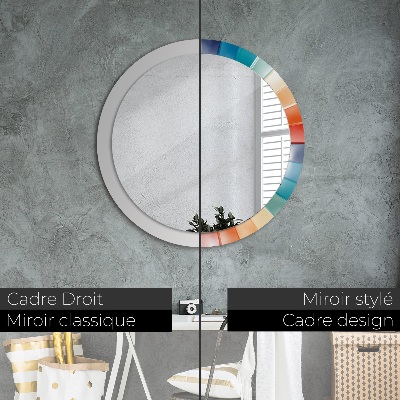 Oglinda cu decor rotunda Curele concentrice radiale