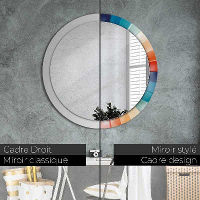 Oglinda cu decor rotunda Curele concentrice radiale
