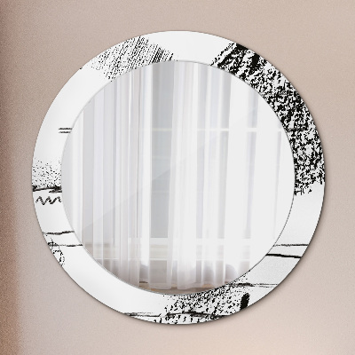 Oglinda rotunda imprimata Model de graffiti