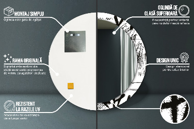 Oglinda rotunda imprimata Model de graffiti
