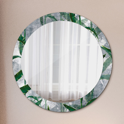 Oglinda cu decor rotunda Frunze tropicale