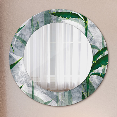 Oglinda cu decor rotunda Frunze tropicale