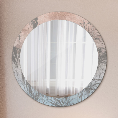 Oglinda cu decor rotunda Flori tropicale