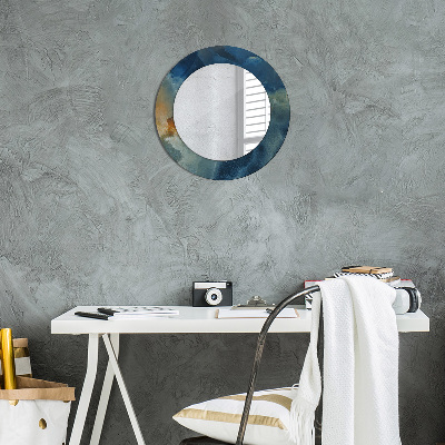 Oglinda cu decor rotunda Marmură onyx