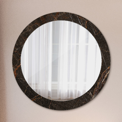 Oglinda cu decor rotunda Marmură maro