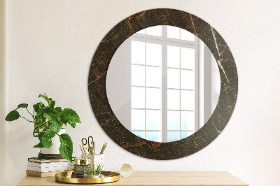 Oglinda cu decor rotunda Marmură maro
