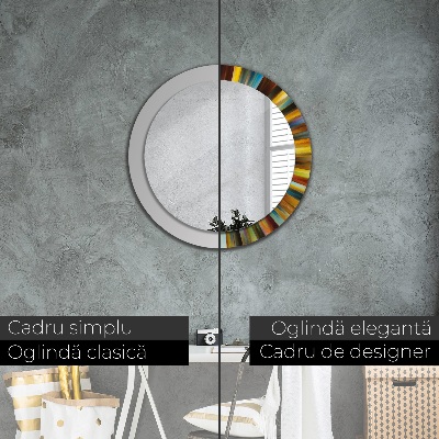 Decoratiuni perete cu oglinda Model radial abstract