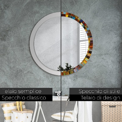 Decoratiuni perete cu oglinda Model radial abstract