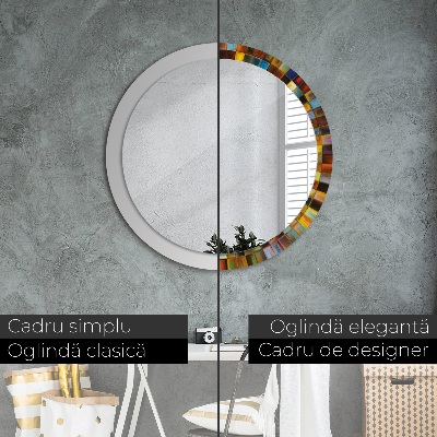 Decoratiuni perete cu oglinda Model radial abstract