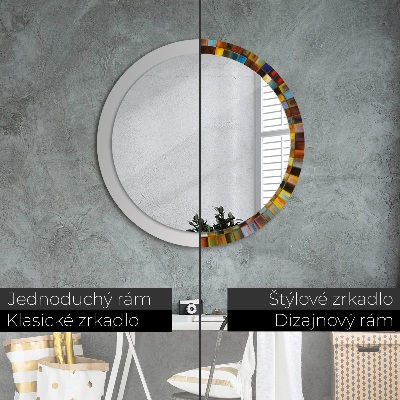 Decoratiuni perete cu oglinda Model radial abstract