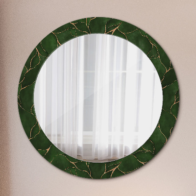 Oglinda rotunda imprimata Frunză abstractă