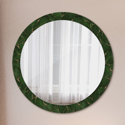 Oglinda rotunda imprimata Frunză abstractă