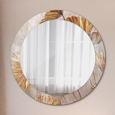 Oglinda rotunda imprimata Frunze aurii