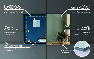 Oglinda perete dreptunghiulara cu led