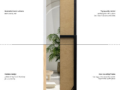 Oglindă de podea cu ramă albă 36x156 cm