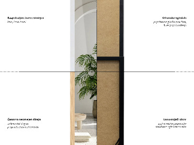 Oglindă în picioare cu ramă de culoarea stejarului 36x156 cm