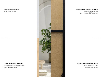 Oglindă în picioare cu ramă de culoarea stejarului 36x156 cm