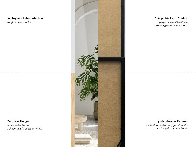 Oglindă în picioare cu ramă de culoarea stejarului 36x156 cm