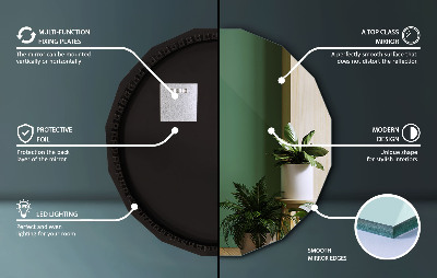 Oglindă poligonală cu iluminare LED