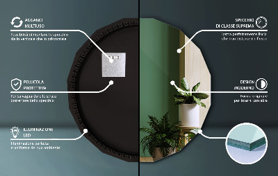 Oglindă poligonală cu iluminare LED