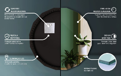 Oglindă poligonală cu iluminare LED