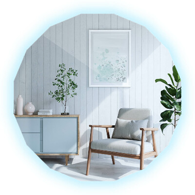 Oglindă poligonală cu iluminare LED