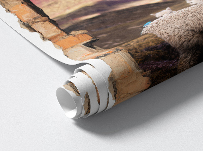 Sticker perete gaură 3D 66x100 Munții Alpaca