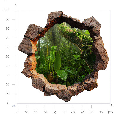 Sticker perete gaură 3D 100x99 Minunea verde