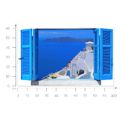 Fereastră falsă 3D 100x61 peisaj mediteranean