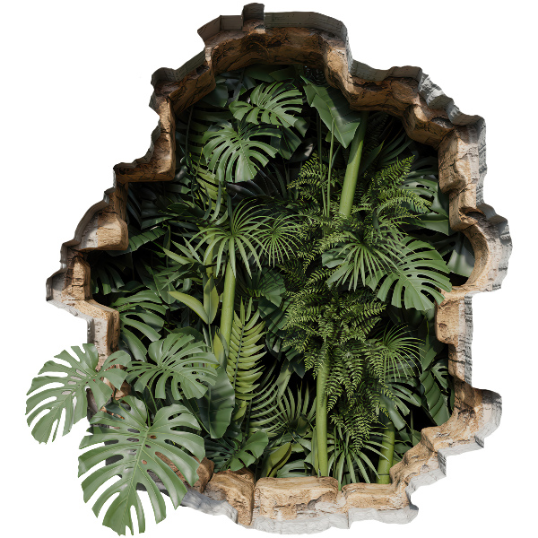 Sticker perete gaură 3D 92x100 Natură tropicală