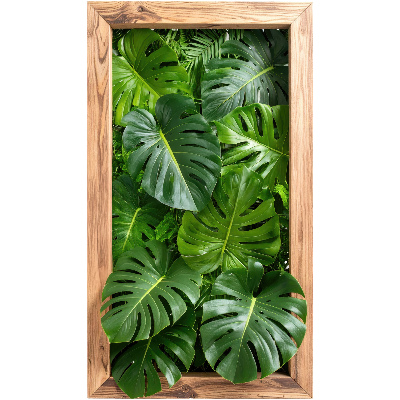 Fereastră falsă 3D 57x100 Frunze de Monstera