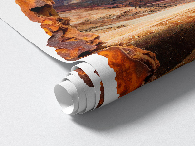 Sticker perete gaură 3D 83x100 Peisaj montan