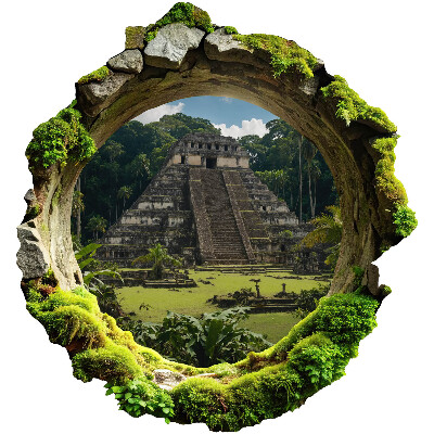 Sticker perete gaură 3D 93x100 Peisaj tropical