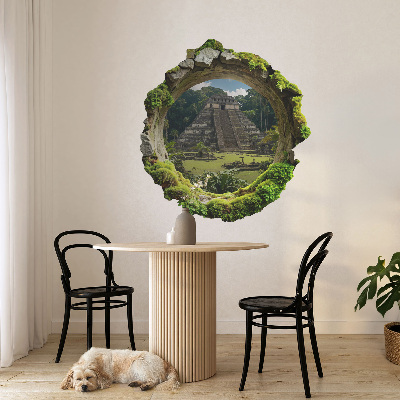 Sticker perete gaură 3D 93x100 Peisaj tropical