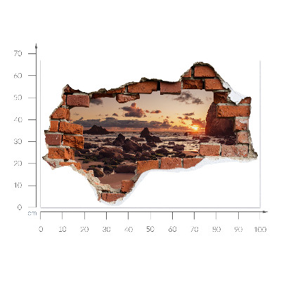 Sticker perete gaură 3D 100x67 Coasta Viselor