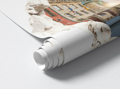 Sticker perete gaură 3D 100x95 Piața orașului