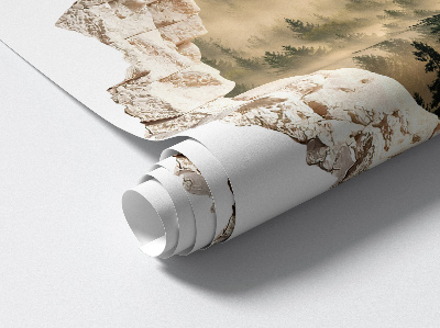 Sticker perete gaură 3D 100x97 Pădurea mistică