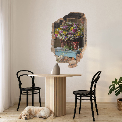 Sticker perete gaură 3D 86x130 Farmecul rustic