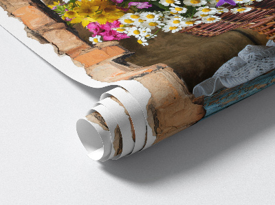 Sticker perete gaură 3D 86x130 Farmecul rustic