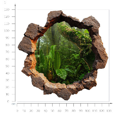 Sticker perete gaură 3D 130x129 Minunea verde