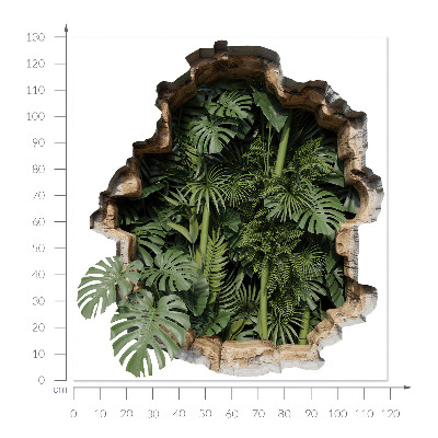 Sticker perete gaură 3D 119x130 Natură tropicală